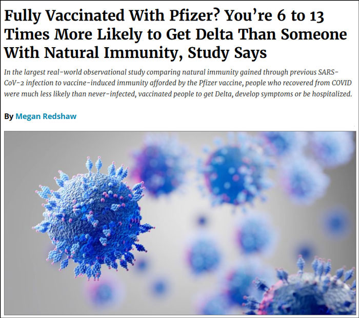 You’re 6 to 13 Times More Likely to Get Delta Than Someone With Natural Immunity